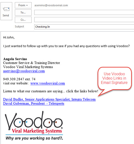 Using Voodoo Videos in Your Email Signature