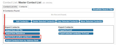 Import From Another Contact List